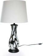 Abajur 54 cm Multicor Preto e Branco Murano Cristais Cadoro