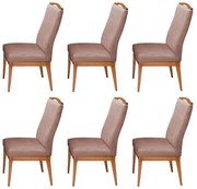 Conjunto 6 Cadeiras Decorativa Lara Veludo Crepe
