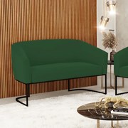 Sofá 2 Lugares Namoradeira Industrial Preto Stella Veludo D03 - D'Rossi - Verde