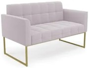 Sofá Namoradeira Base Industrial Dourado Ana Bouclé Rosê - Ibiza