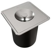 Lixeira de Embutir Quadrada Docol Massima em Aço Inox Escovado com Balde Plástico 6 Litros