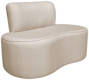 Sofá Curvo 2 Lugares Orgânico Escritório Recepção Sala Amsterdã 120cm Linho - ADJ Decor