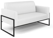 Sofá Namoradeira Base Industrial Alta Preto Marisa Corino - Branco