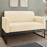 Poltrona Namoradeira 2 Lugares Base Industrial Preta Maressa S03 Suede