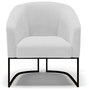 Poltrona Stella Linho Base Industrial Preto D03 - D'Rossi - Cinza