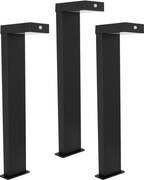 Kit 3 Espetos Led Abs Preto 1W 3000K Ip65 Solar