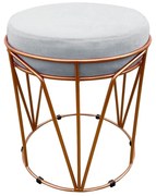 Puff Babu Suede Cinza Base Cobre