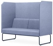 Sofa Privativo Pix com Divisoria e Assento Mescla Azul Base Aco Preto - 55086 Sun House