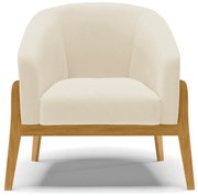 Poltrona Decorativa Base de Madeira kit 2 Stella Linho D03 - D'Rossi - A19 Bege