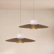 Pendente Rebatedor E Pontual Ø50X30Cm Disco Curvo Alumínio 01Xled 9W 2... (CHAMPANHE, 110v)