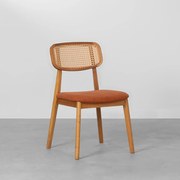 Cadeira Lótus Encosto Palha Larga - Terracota