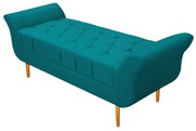 Recamier Estofado Ari 100 cm Solteiro Suede Azul Turquesa - ADJ Decor
