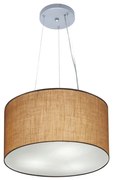 Lustre Pendente Cilíndrico Vivare Md-4009 Cúpula em Tecido 40x21cm - Bivolt