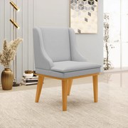 Cadeira de Jantar Liz Linho Base Fixa Madeira Castanho D03 - D'Rossi - A05 Cinza