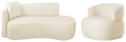 Kit Divã Recamier 150cm e Poltrona Luxo Suíça Lado Direito Bouclé