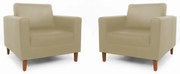 Conjunto 2 Poltrona Decorativa Gabriela Suede Nude