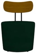 Kit 2 Poltronas Decorativas Redondas 53cm Le Moon Z32 Veludo Verde - M