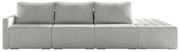 Sofá Ilha Modulado Milos 342cm Puff Lateral Bouclê Cinza G33 - Gran Belo