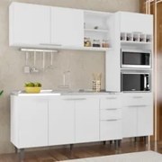 Armário de Cozinha CP02 Com Pia 150cm Pérola Z34 Branco     - Mpozenat