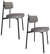 Cadeira de Jantar Estofada Kit 2 Ella M25 Linho Cinza CL - Mpozenato
