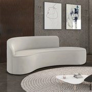 Sofá 4 Lugares Orgânico 220 cm Morgan Veludo D03 - D'Rossi - Cinza