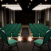 Kit 6 Cadeiras Hoteleiras Auditório Empilhável Linho Z33 Verde - Mpoze