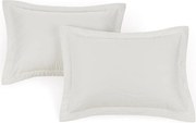 Jogo 2 Porta Travesseiros Trussardi Cetim 300 Fios Novara Branco