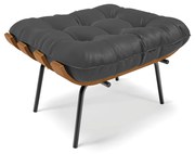 Puff Costela Corino Base Metálica Preto M11 - D'Rossi - Preto