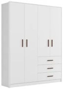 Guarda Roupa Infantil 176cm Com 4 Portas Nelly Branco Z49  - Mpozenato