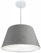Lustre Pendente Cone Md-4248 Cúpula em Tecido 30/50x35cm Rustico Cinza - Bivolt