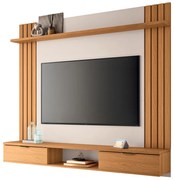 Painel Suspenso Decorativo Solus TV até 70 Pol Ripado MDP/MDF Cinamomo/Off White G26 - HB Móveis