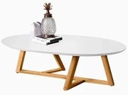 Mesa De Centro Classic Branco/Amêndoa - Tebarrot Móveis