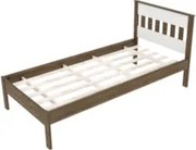 Cama de Solteiro Madeira CM8006 Nogal/Branco - Tecno Mobili