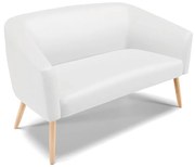 Sofá 2 Lugares Namoradeira Pé Palito Natural Stella Sintético D03 - D'Rossi - Branco