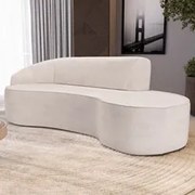 Sofá Living  2 Lugares 180cm Braço Esquerdo Mozart D06 Linho Cru - Mpo