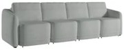 Sofá Cama Casal para Sala 436cm Polska Z08 Boucle Cinza Claro - Mpozen
