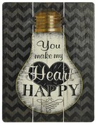 Quadro Decorativo Mdf Colorido 30x40 Happy - D'Rossi