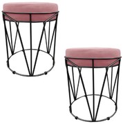 KIT 02 PUFF BABU SUEDE BASE PRETO DROSSI - Rose