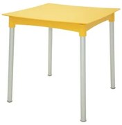 Mesa Tramontina Diana 70x70 cm em Polipropileno Amarelo com Pernas de Alumínio