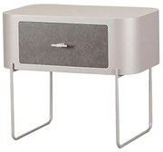 Mesa Cabeceira Nobre Aluminium Gaveta Mescla Cinza - 77912 Sun House