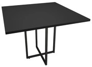 Mesa de Jantar 04 Lugares Jade 90 cm Preto Base Metálica Industrial Preto M05 - D'Rossi