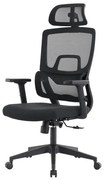Cadeira Chelsea Presidente Tela Preta Base de Nylon com Rodizio - 76618 Sun House