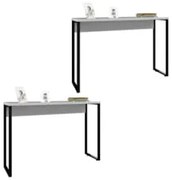 Kit 2 Aparadores Pés Metálicos Studio Industrial Z28 Branco - Mpozenat