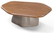 Mesa Centro Alta Zian Amêndoa Base Concreto Corda - 78950 Sun house