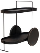 Carrinho Bar Art Deco Revestido - Preto c/ Tecido Kourissimo Kleiner