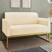 Poltrona Namoradeira 2 Lugares Base Industrial Dourada Maressa S03 Sue
