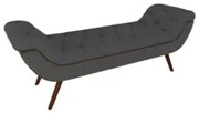 Puff Recamier Calçadeira 140cm Pés Palito Madeira Vêneto Z37 Veludo Ch