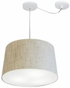 Lustre Pendente Cone Com Desvio Md-4281 Cúpula 30/40x45cm Rustico Bege - Bivolt