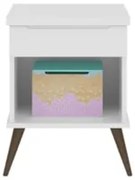 Mesa de Cabeceira Infantil 1 Gaveta Mel Z39 Branco - Mpozenato