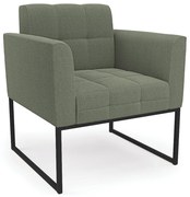 Poltrona Sala de Estar Industrial Preto Elisa Bouclê D03 - D'Rossi  - Verde Pistache